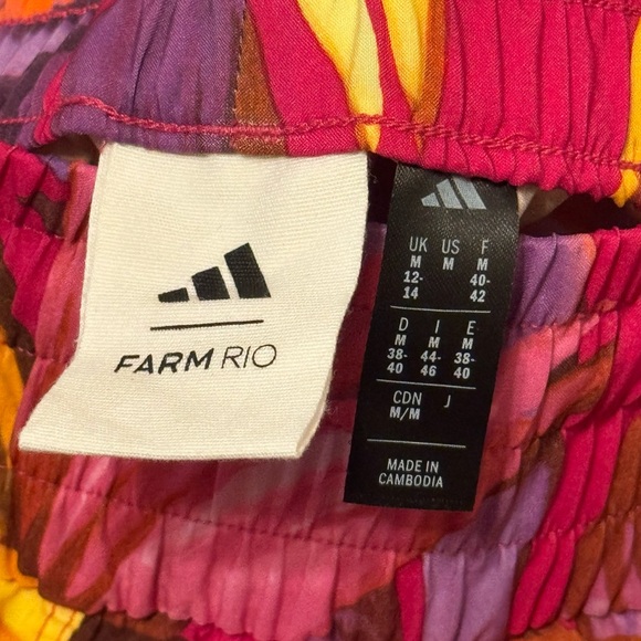Adidas + Farm Rio Tropical Club Pacer Bold Pink Floral Training Shorts New M - Picture 4 of 12